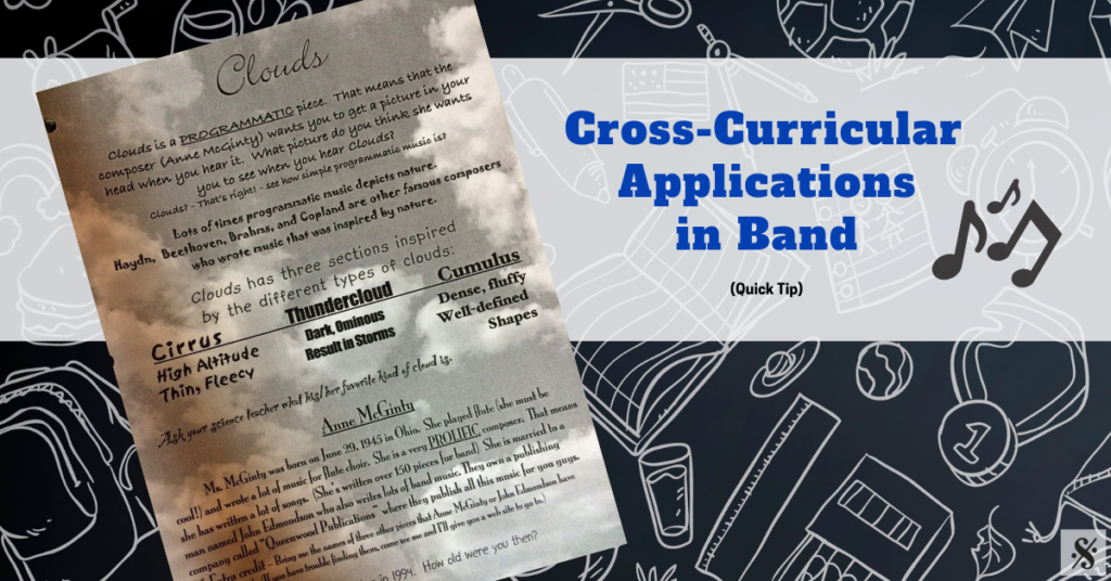 cross-curricular applications in band