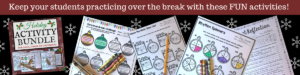 Fun Christmas Activities for beginning band to keep kids practicing over the winter break!