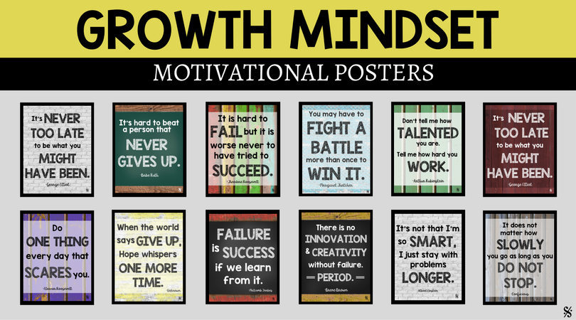 Growth Mindset Motivational Posters for band room decorations! For more great resources, visit Band Directors Talk Shop on Teachers Pay Teachers!
