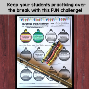 Fun Christmas activity for Beginning Band! Keep your students practicing over the winter break!