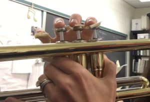 Using tape for beginner trumpet