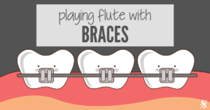 playing flute with braces