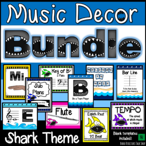 shark themed music classroom decor