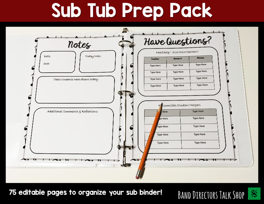 Music Sub Tub Prep Pack