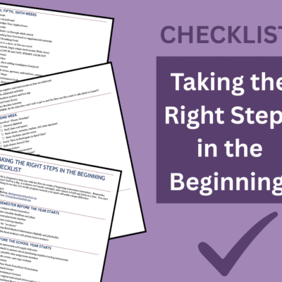 Taking the Right Steps in the Beginning Checklist